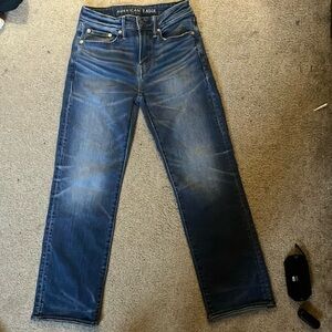 American Eagle Outfitters Men's Dark Blue Straight Jeans 28x30